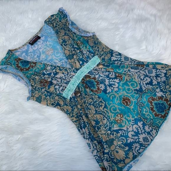 Vintage Tops - 2000s vintage cute turquoise shirt y2k 90s